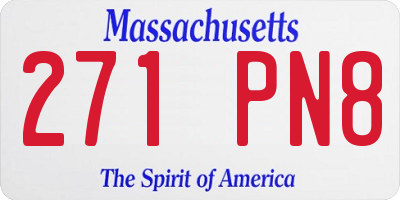 MA license plate 271PN8