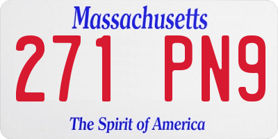 MA license plate 271PN9