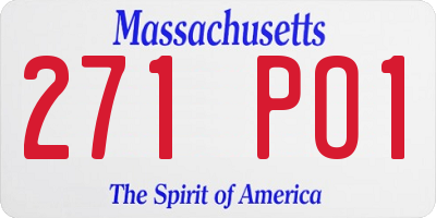MA license plate 271PO1