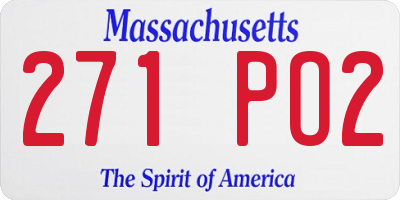 MA license plate 271PO2