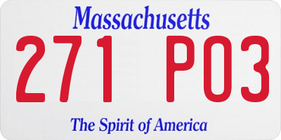 MA license plate 271PO3