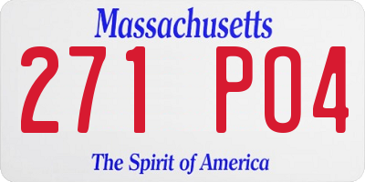 MA license plate 271PO4