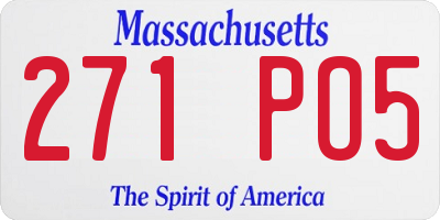 MA license plate 271PO5