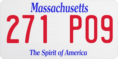 MA license plate 271PO9