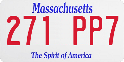 MA license plate 271PP7