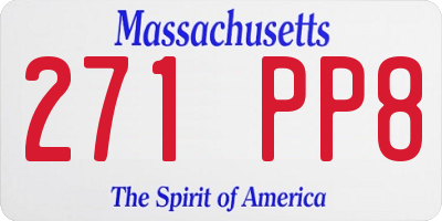 MA license plate 271PP8