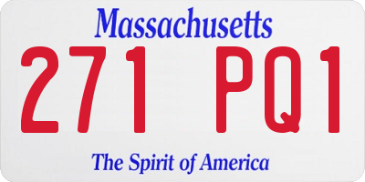 MA license plate 271PQ1