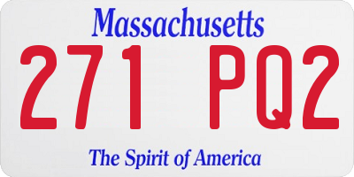 MA license plate 271PQ2