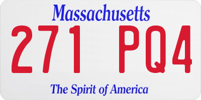 MA license plate 271PQ4