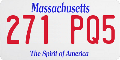 MA license plate 271PQ5
