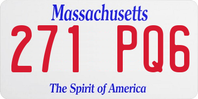 MA license plate 271PQ6