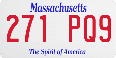MA license plate 271PQ9