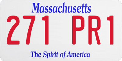 MA license plate 271PR1