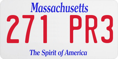 MA license plate 271PR3