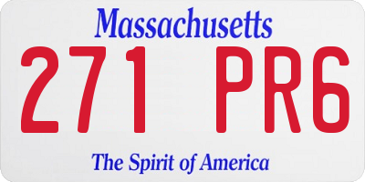 MA license plate 271PR6