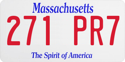 MA license plate 271PR7