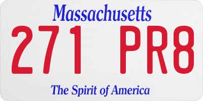 MA license plate 271PR8