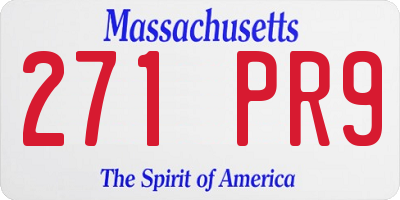 MA license plate 271PR9