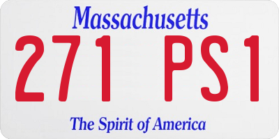 MA license plate 271PS1
