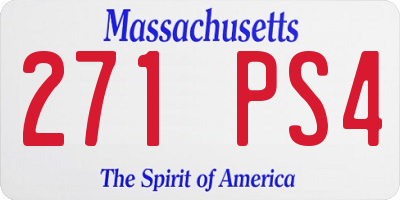 MA license plate 271PS4