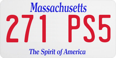 MA license plate 271PS5