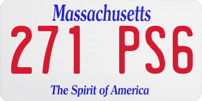 MA license plate 271PS6