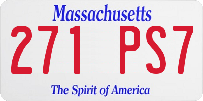 MA license plate 271PS7