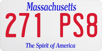 MA license plate 271PS8