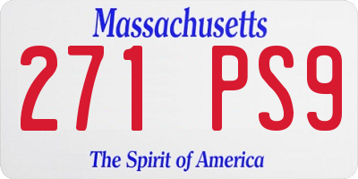 MA license plate 271PS9