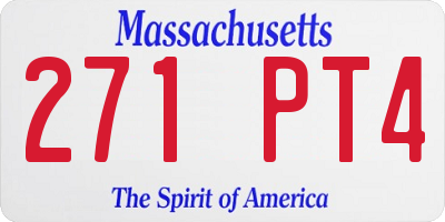 MA license plate 271PT4