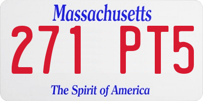MA license plate 271PT5
