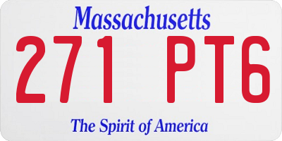 MA license plate 271PT6