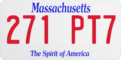 MA license plate 271PT7