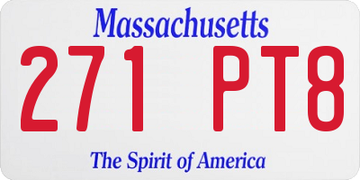 MA license plate 271PT8