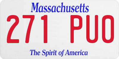 MA license plate 271PU0