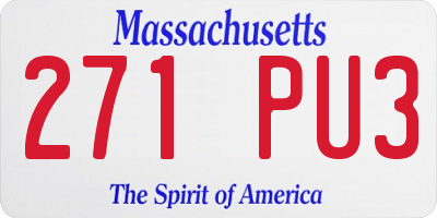 MA license plate 271PU3