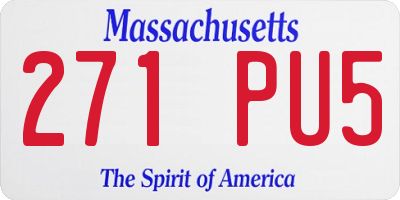 MA license plate 271PU5