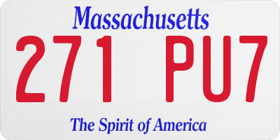 MA license plate 271PU7
