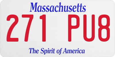 MA license plate 271PU8