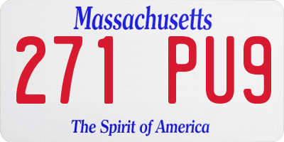 MA license plate 271PU9
