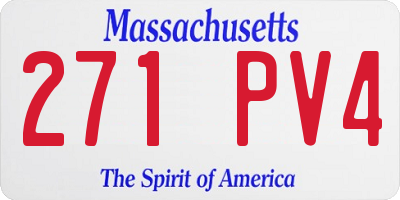 MA license plate 271PV4