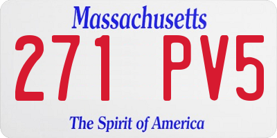MA license plate 271PV5