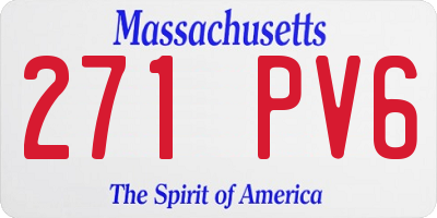 MA license plate 271PV6