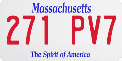 MA license plate 271PV7