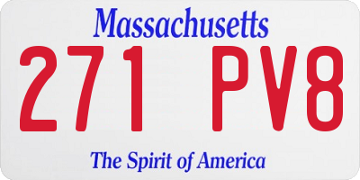 MA license plate 271PV8