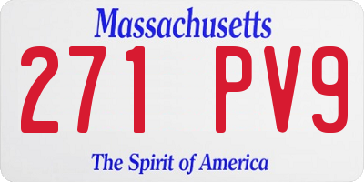 MA license plate 271PV9