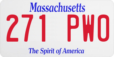 MA license plate 271PW0