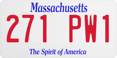 MA license plate 271PW1
