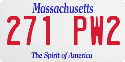 MA license plate 271PW2