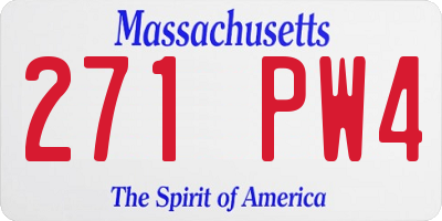 MA license plate 271PW4